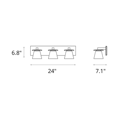 Wren Bath Vanity Light - line drawing.
