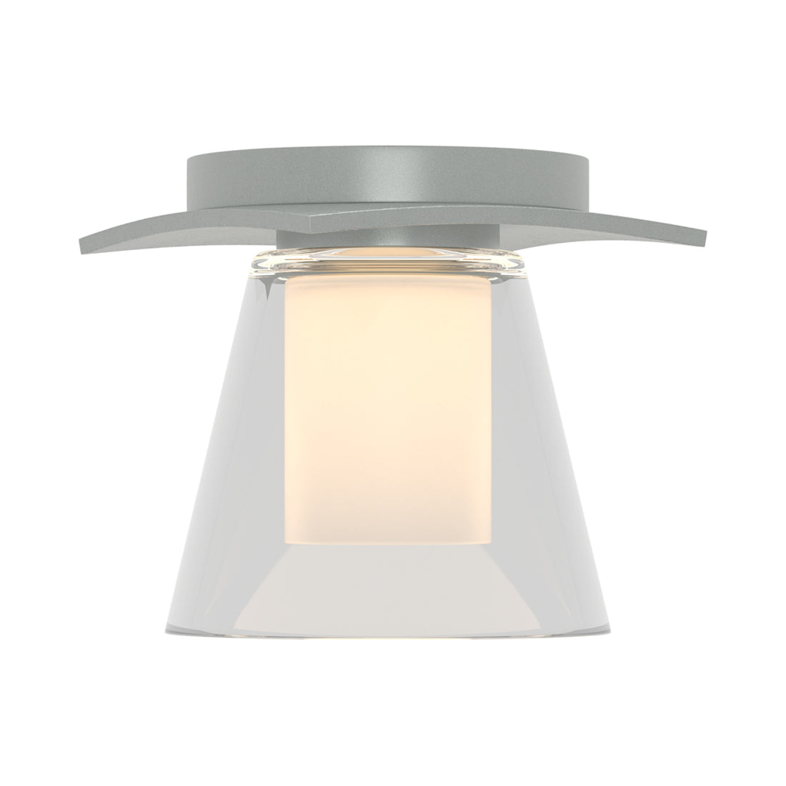 Wren Flush Mount Ceiling Light in Vintage Platinum/Opal Glass.