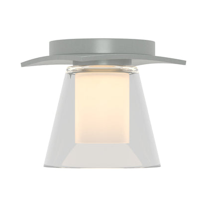 Wren Flush Mount Ceiling Light in Vintage Platinum/Opal Glass.