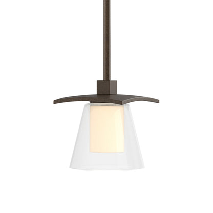 Wren Mini Pendant Light in Bronze/Opal Glass.