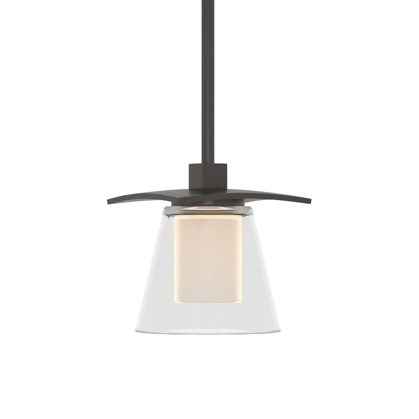 Wren Mini Pendant Light in Oil Rubbed Bronze/Opal Glass.