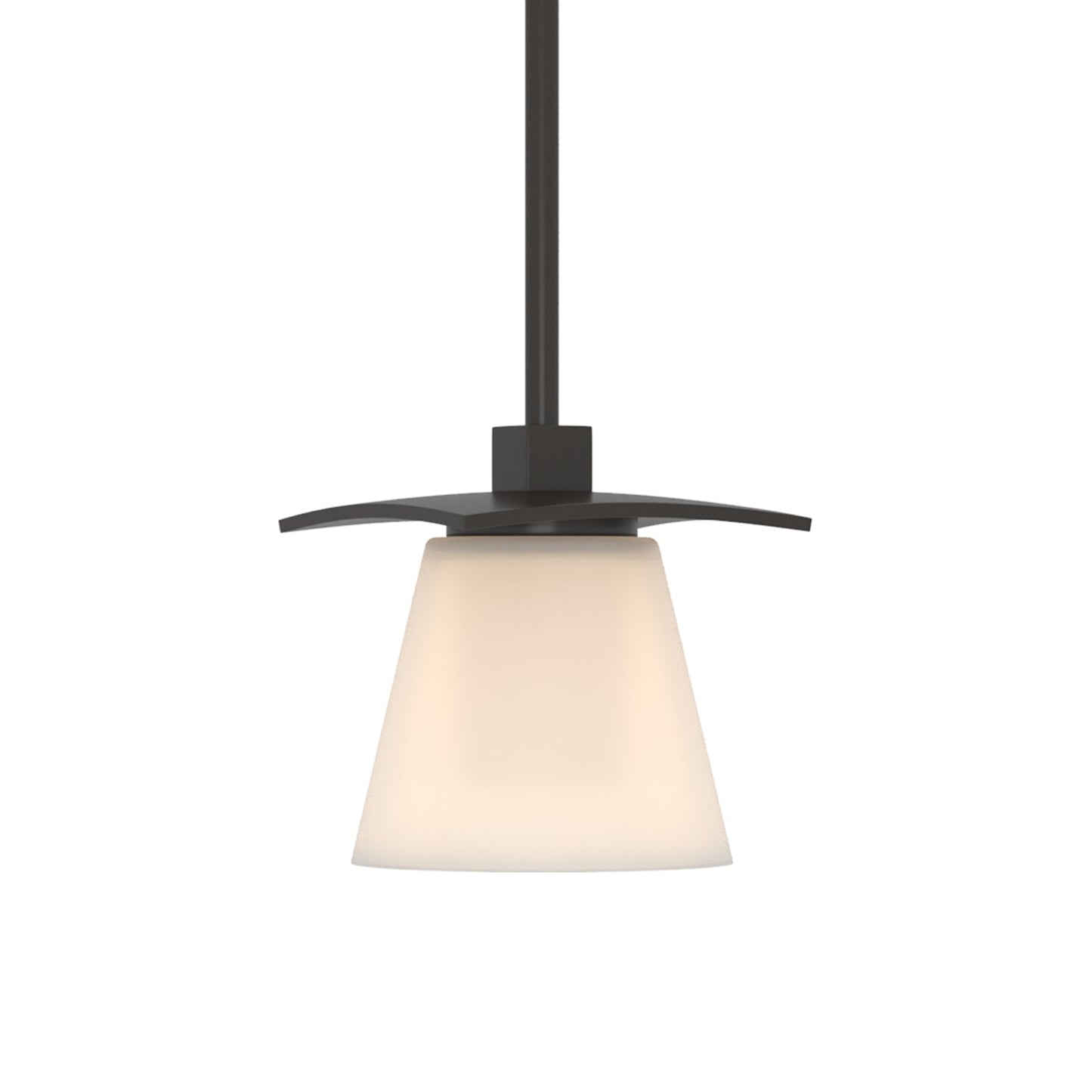 Wren Mini Pendant Light in Oil Rubbed Bronze/Opal and Clear Glass.