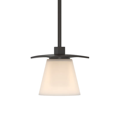 Wren Mini Pendant Light in Oil Rubbed Bronze/Opal and Clear Glass.
