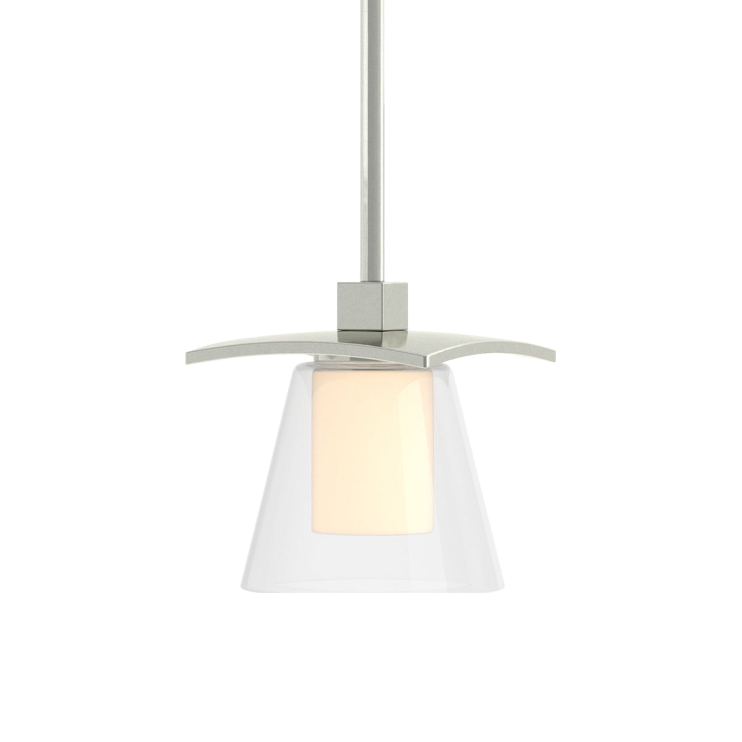 Wren Mini Pendant Light in Sterling/Opal Glass.