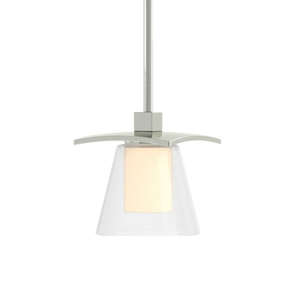 Wren Mini Pendant Light in Sterling/Opal Glass.