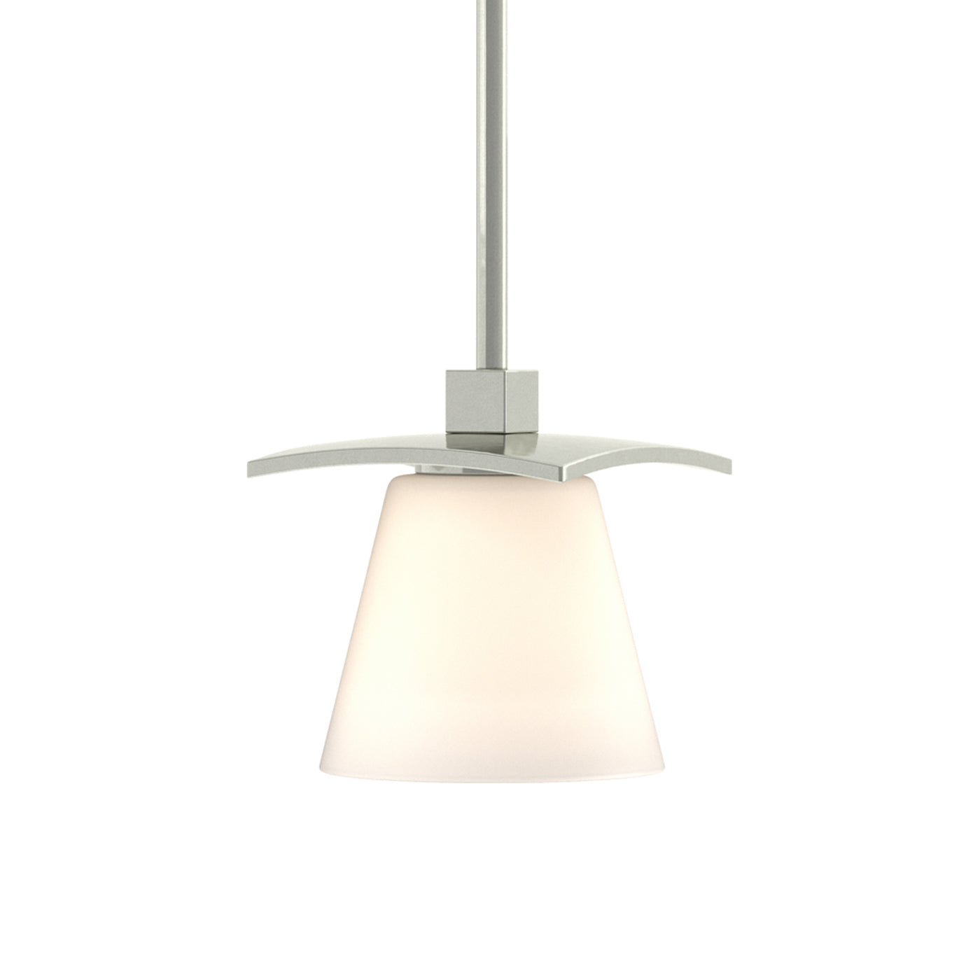 Wren Mini Pendant Light in Sterling/Opal and Clear Glass.