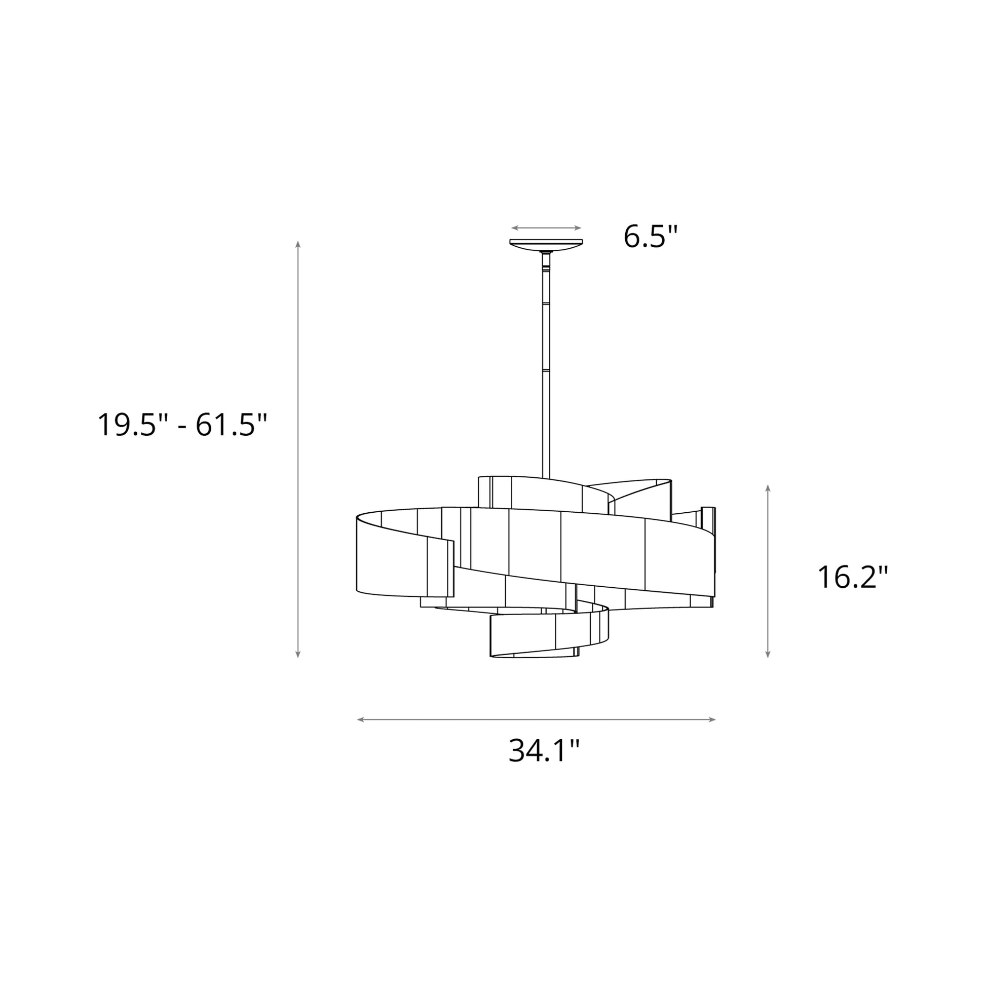 Zen Pendant Light - line drawing.
