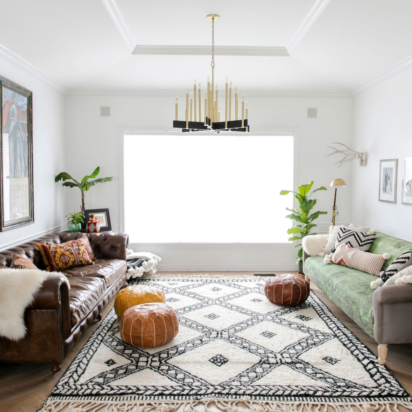 Abrams Chandelier in living room.