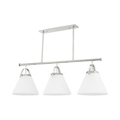 Aldridge Linear Pendant Light in Polished Nickel.