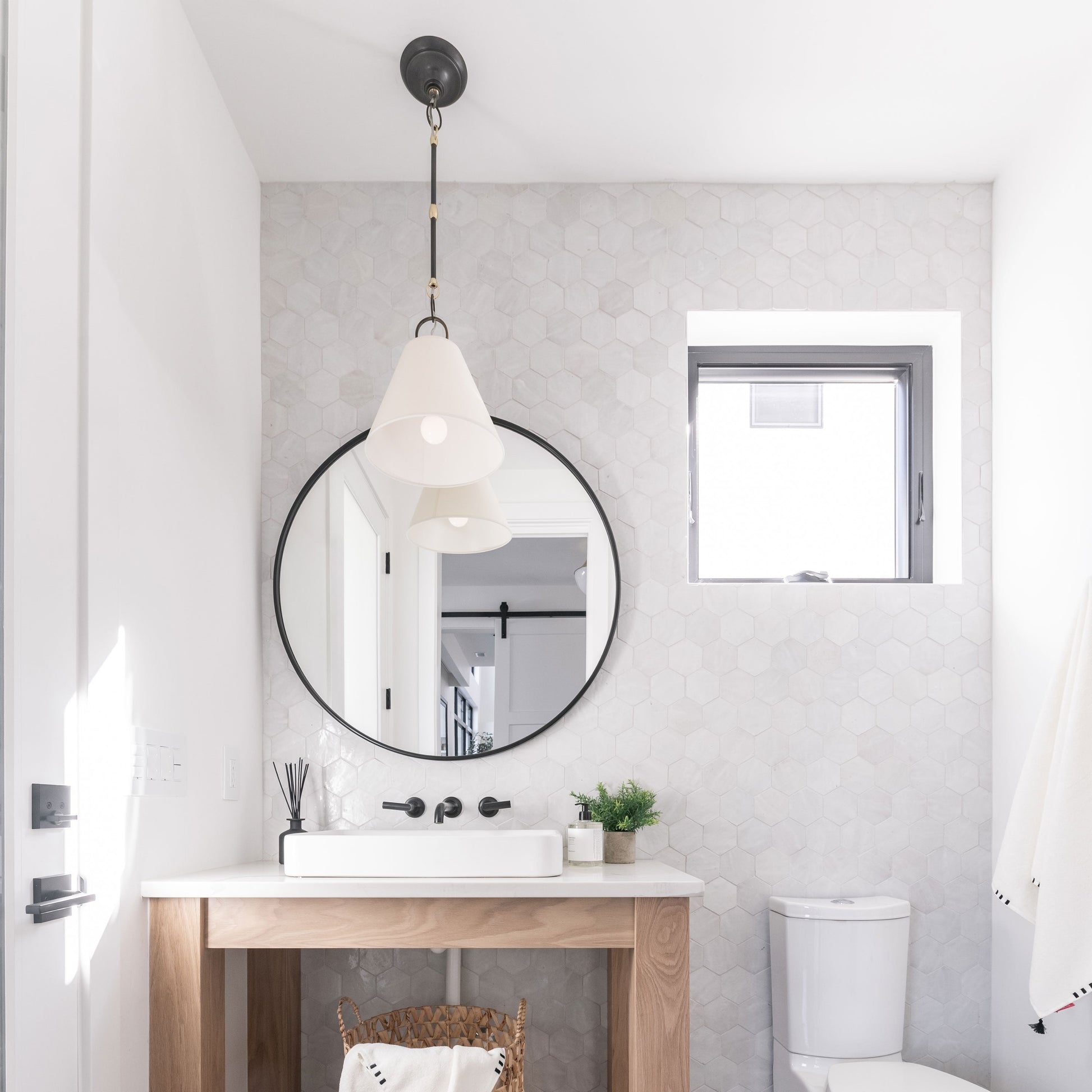 Altamont Pendant Light in bathroom.