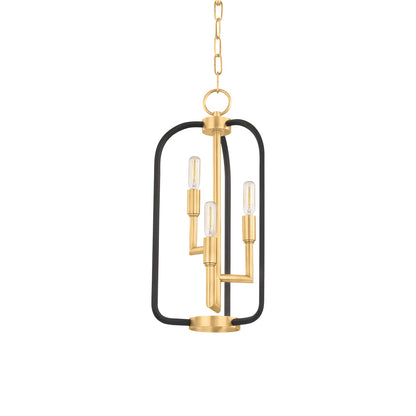 Angler Chandelier in Aged Brass (3-Light).