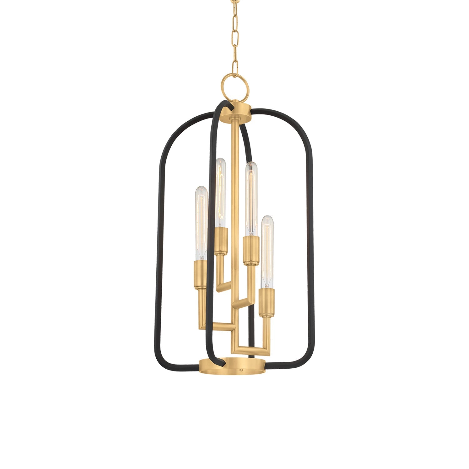 Angler Chandelier in Aged Brass (4-Light).