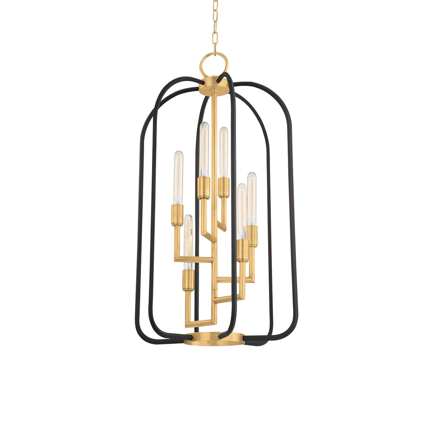 Angler Chandelier in Aged Brass (6-Light).