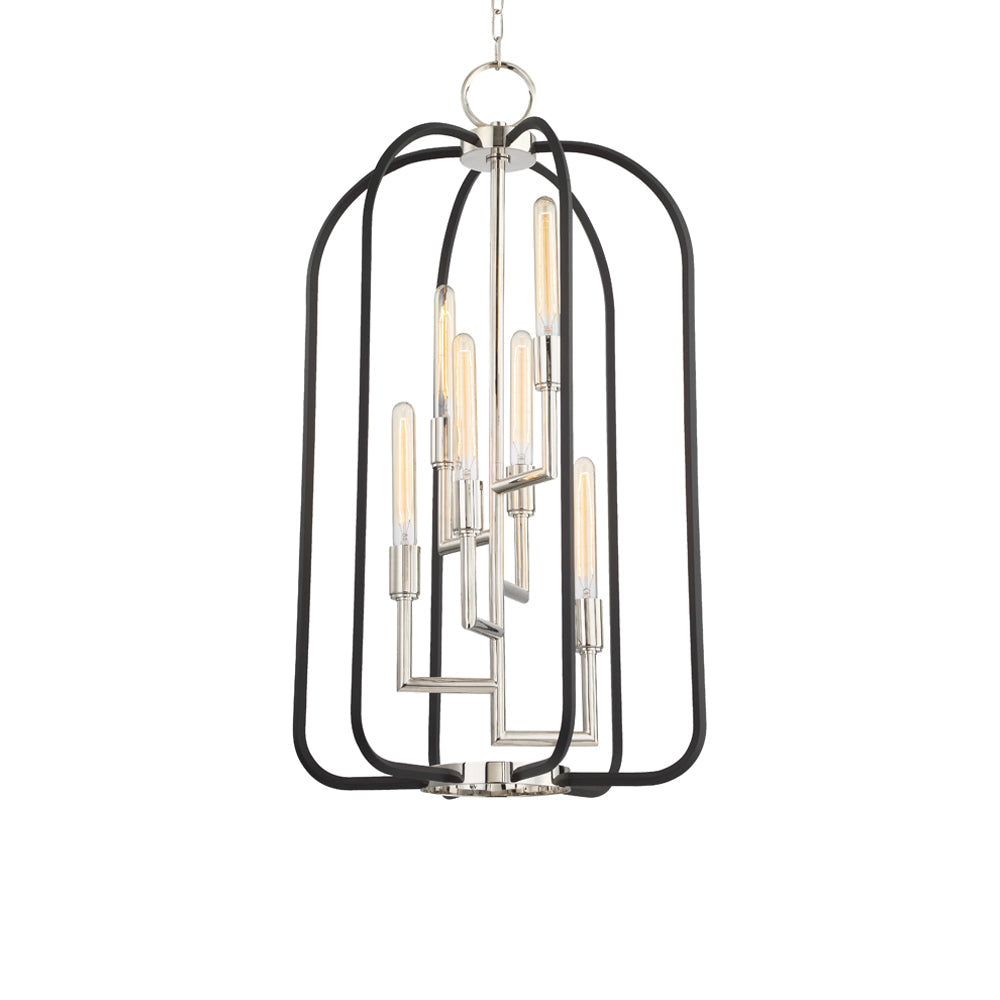 Angler Chandelier in Polished Nickel (6-Light).