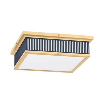 Ashdown LED Flush Mount Ceiling Light in Darkest Blue.