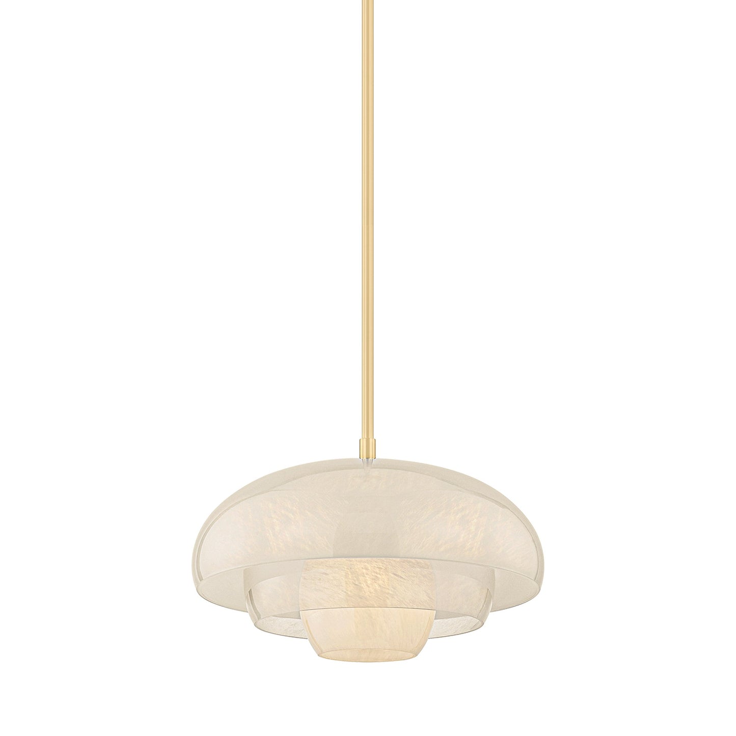 Auburndale Pendant Light in Aged Brass.