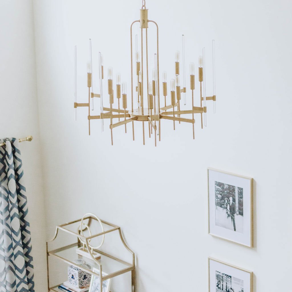 Bari Chandelier in living room.