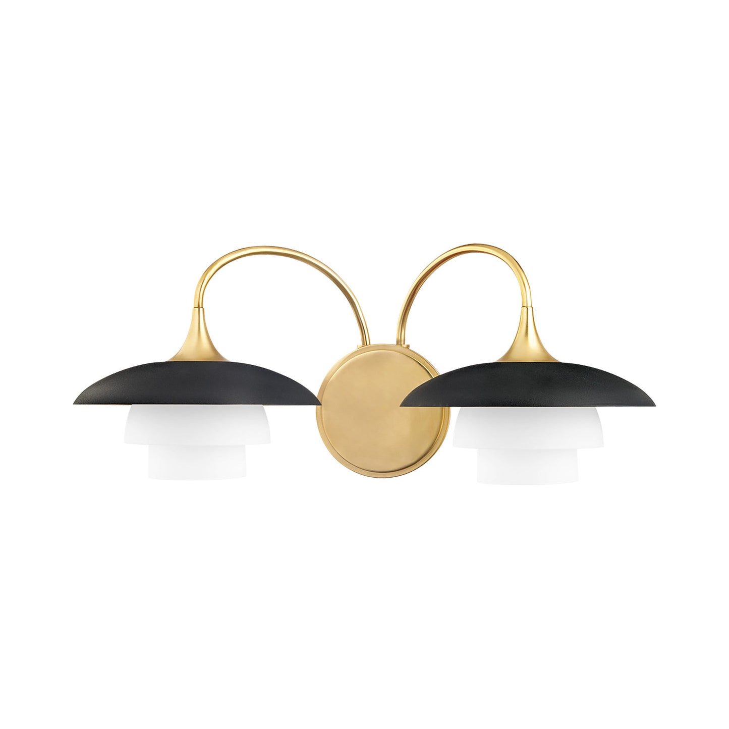 Barron Bath Vanity Light in Aged Brass.