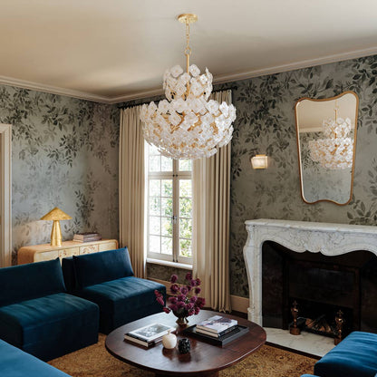 Barrytown Chandelier in living room.
