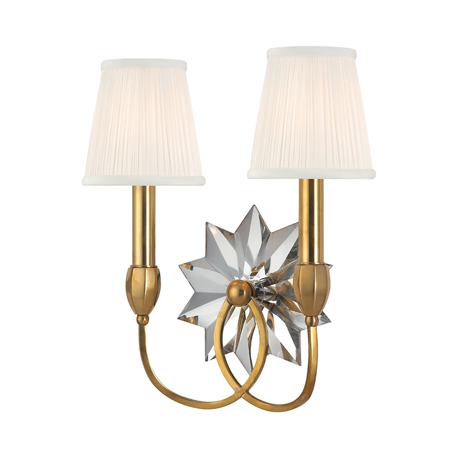 Barton Wall Light in Aged Brass (2-Light).
