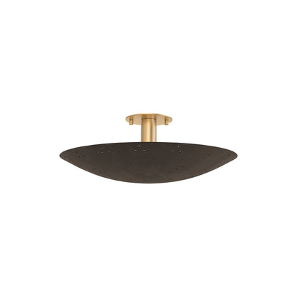 Bern Flush Mount Ceiling Light in Vintage Brass/Bronze (18-Inch).