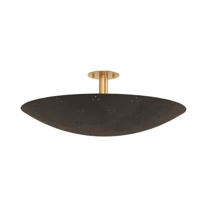 Bern Flush Mount Ceiling Light in Vintage Brass/Bronze (28-Inch).