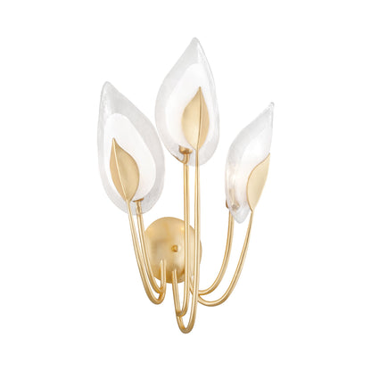 Blossom Wall Light in Gold Leaf (3-Light).