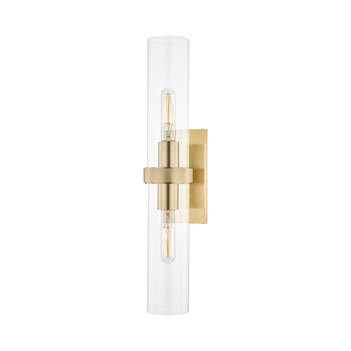Briggs Wall Light in Aged Brass (2-Light).