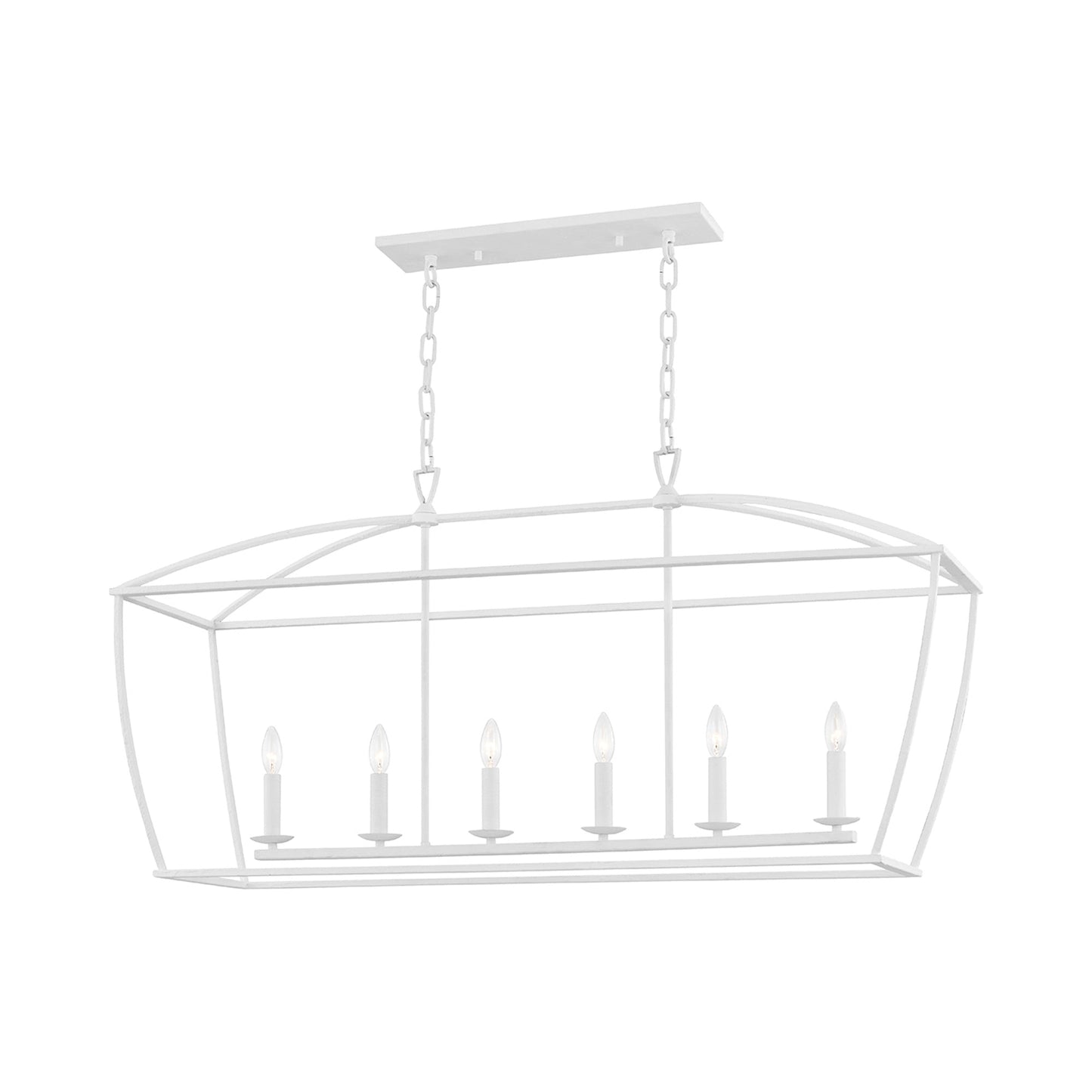 Bryant Linear Pendant Light in White Plaster.