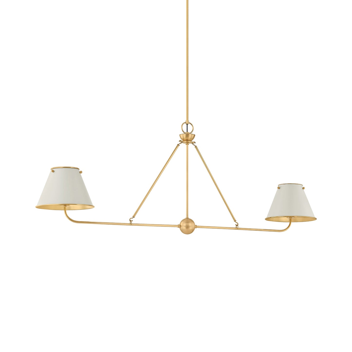 Burghley Linear Pendant Light in Off-White.