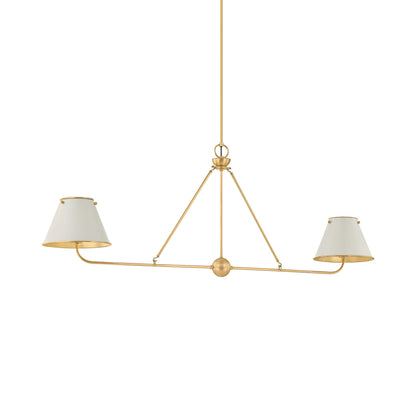 Burghley Linear Pendant Light in Off-White.