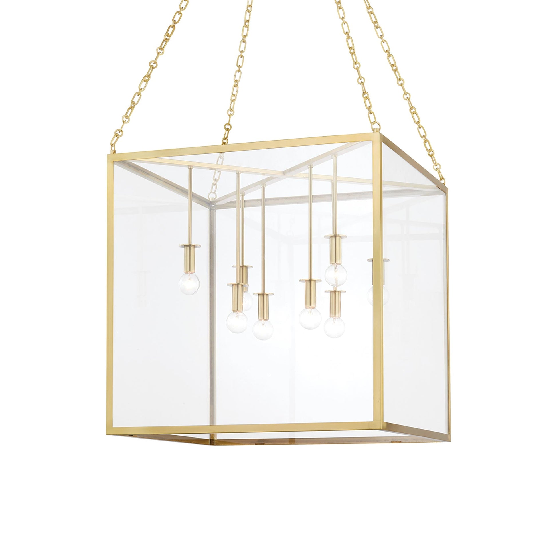Catskill Pendant Light in Aged Brass (24-Inch).