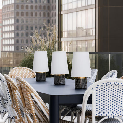 Central Valley LED Table Lamp in Outside Area.