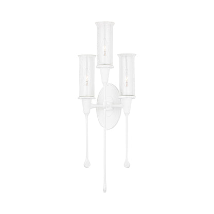 Chisel Wall Light in White Plaster (3-Light).