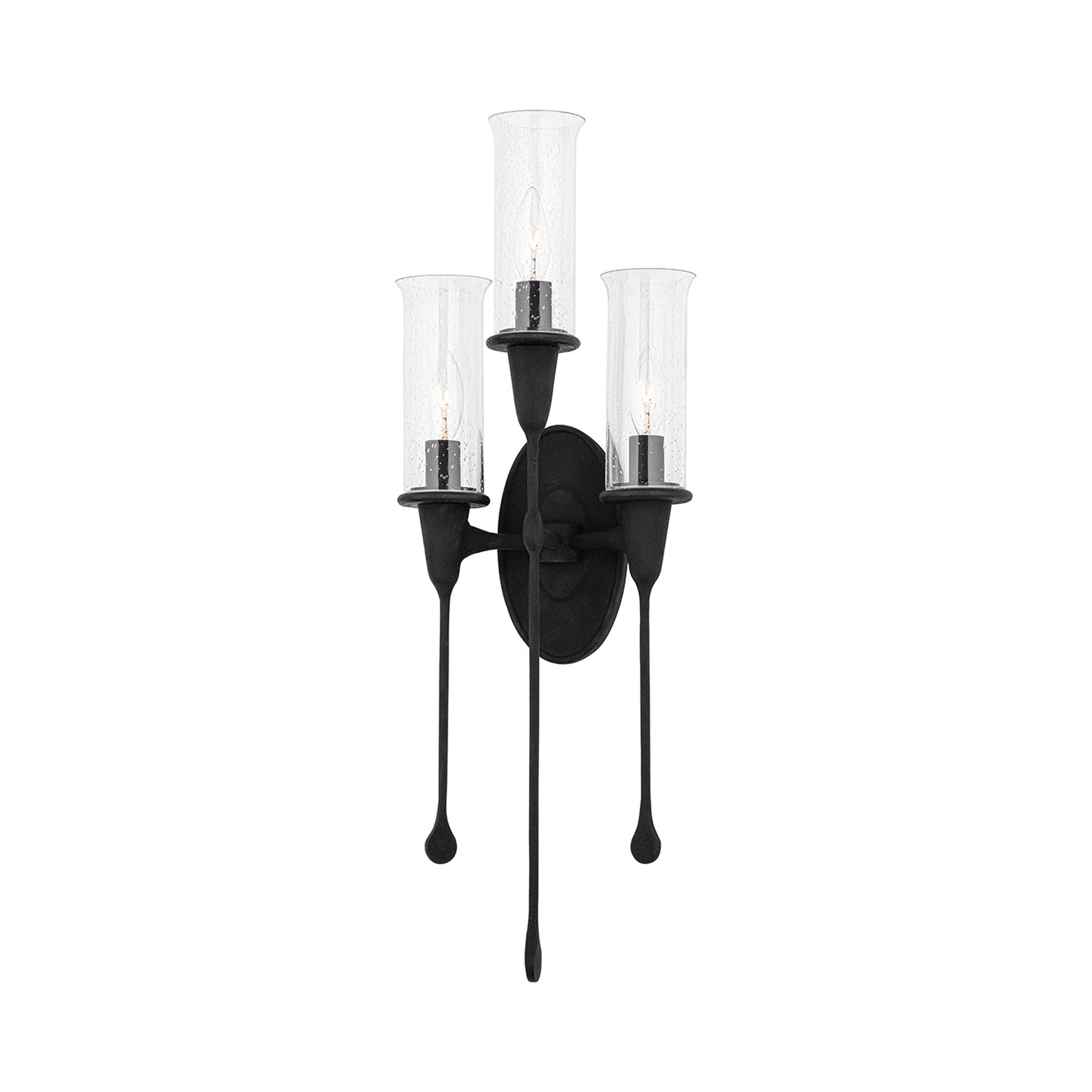 Chisel Wall Light in Black Iron (3-Light).
