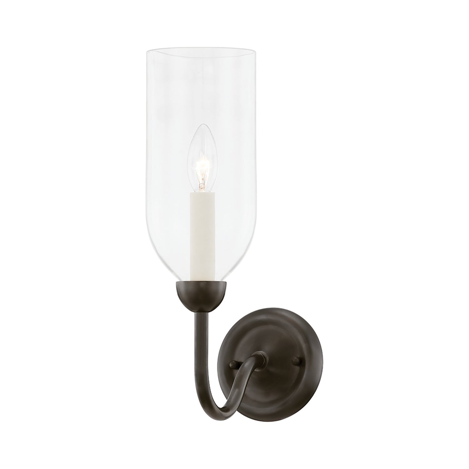 Classic No.1 Single Wall Light in Distressed Bronze (Clear).
