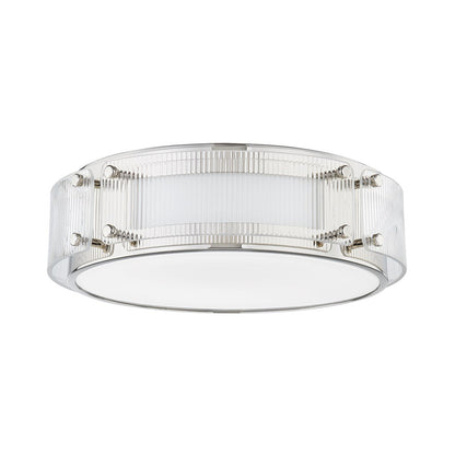 Clifford LED Flush Mount Ceiling Light in Polished Nickel.
