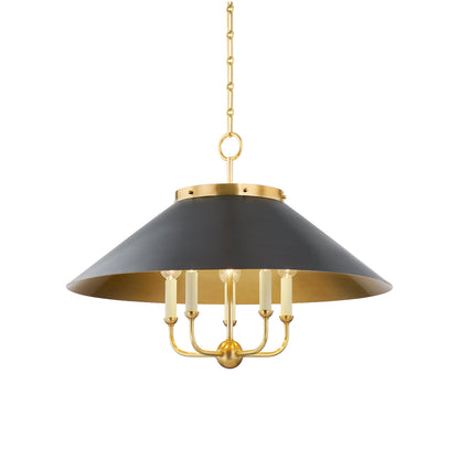 Clivedon Chandelier in Aged Brass/Distressed Brass.