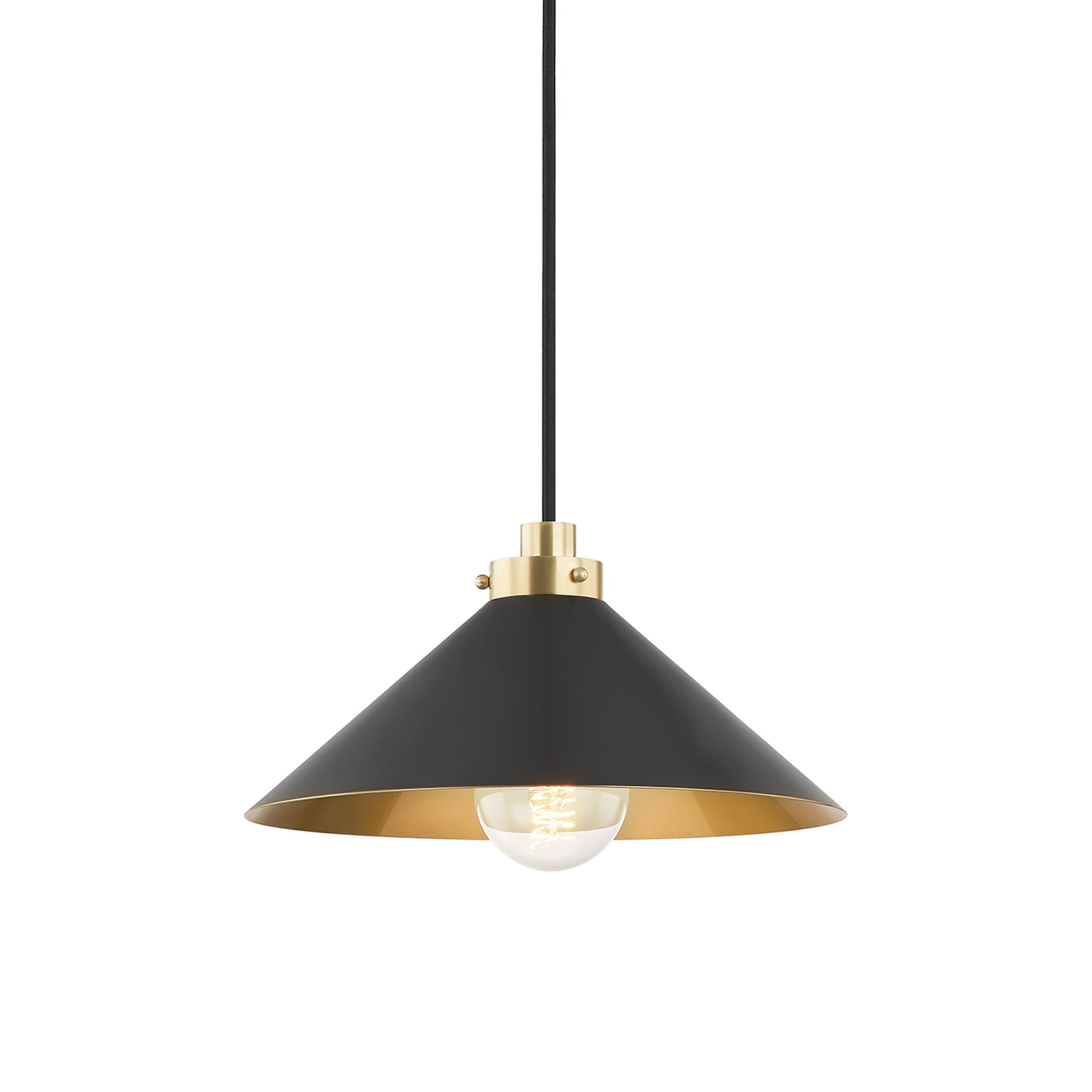 Clivedon Pendant Light in Aged Brass/Distressed Brass (12-Inch).