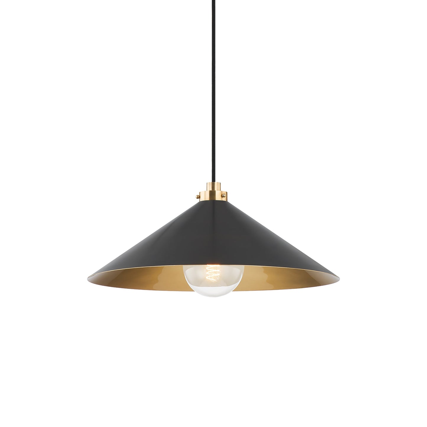 Clivedon Pendant Light in Aged Brass/Distressed Brass (20-Inch).