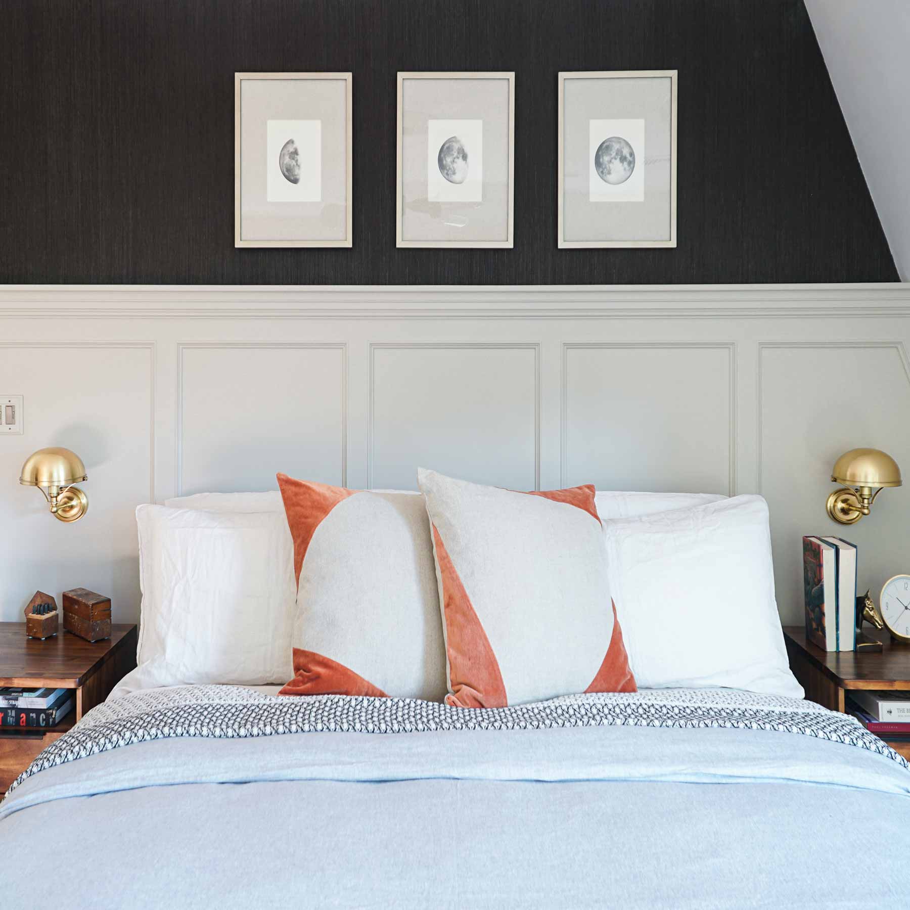 Covington Wall Light in bedroom.