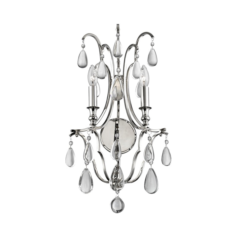 Crawford Wall Light in Polished Nickel.