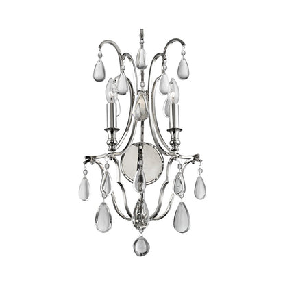 Crawford Wall Light in Polished Nickel.