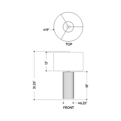 Crestwood Table Lamp - line drawing.