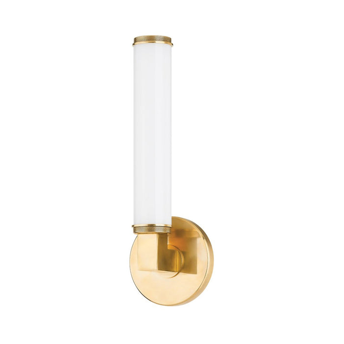 Cromwell LED Wall Light in Aged Brass (1-Light).