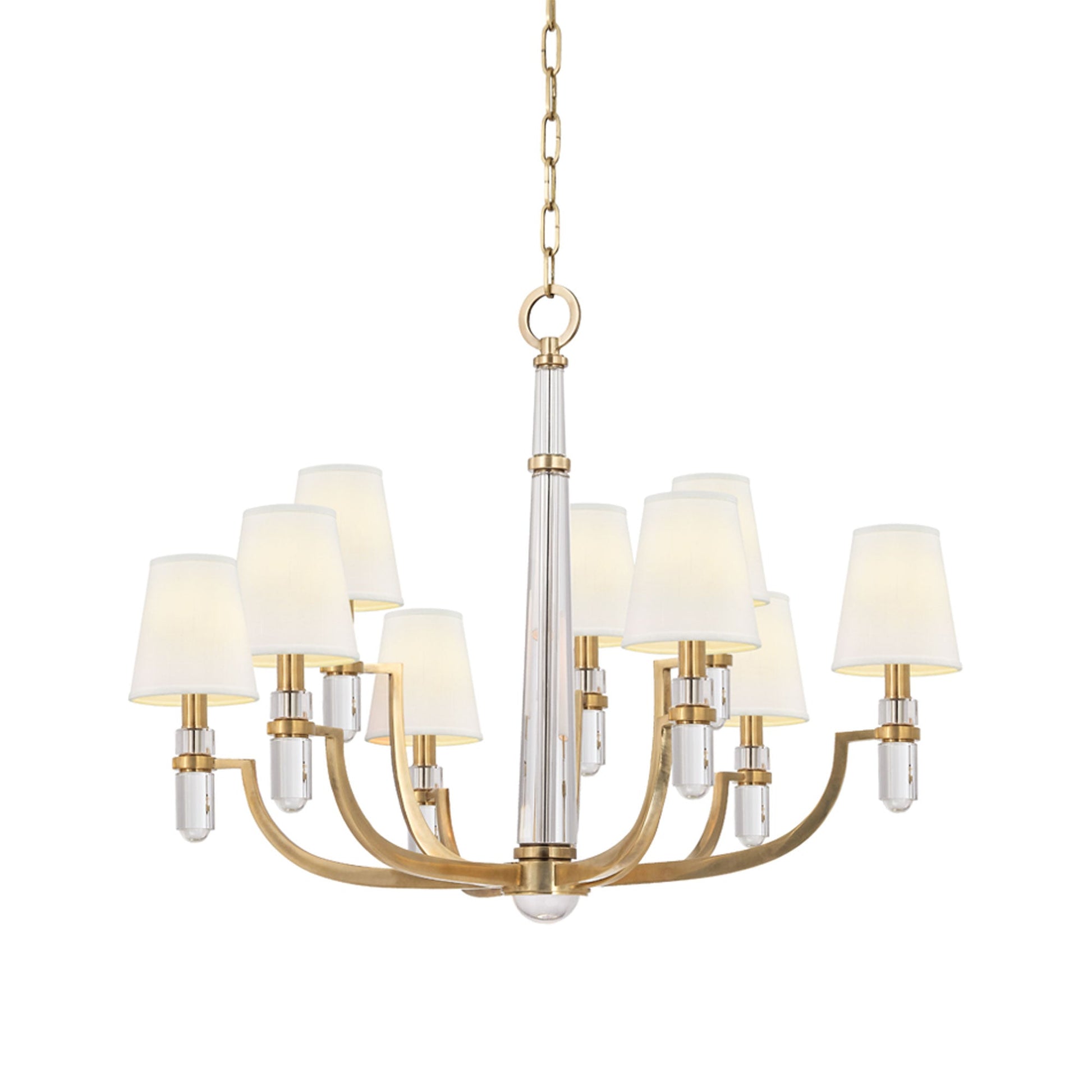 Dayton Chandelier in Aged Brass (9-Light).