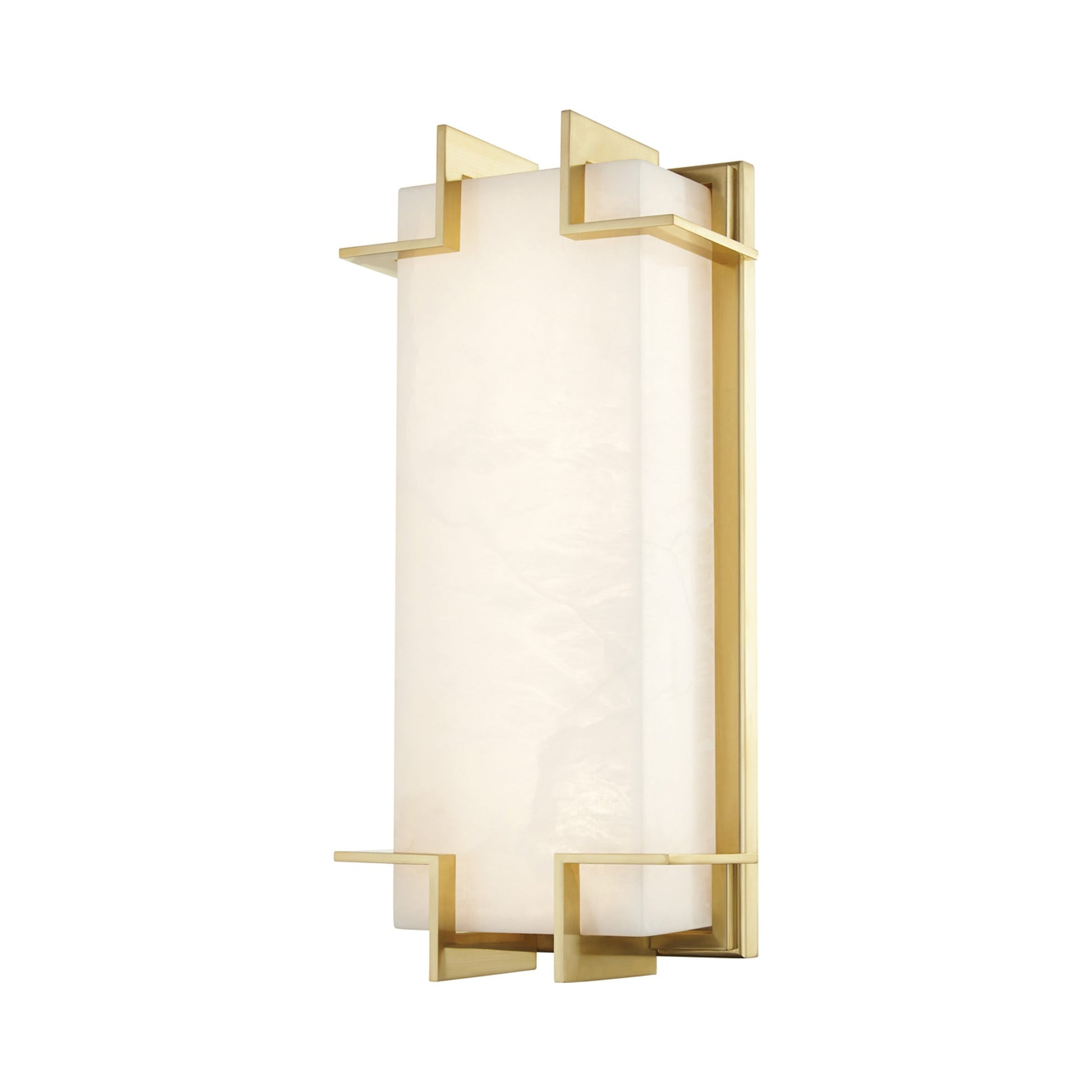 Delmar LED Wall Light in Aged Brass.