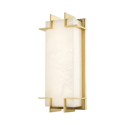 Delmar LED Wall Light in Aged Brass.