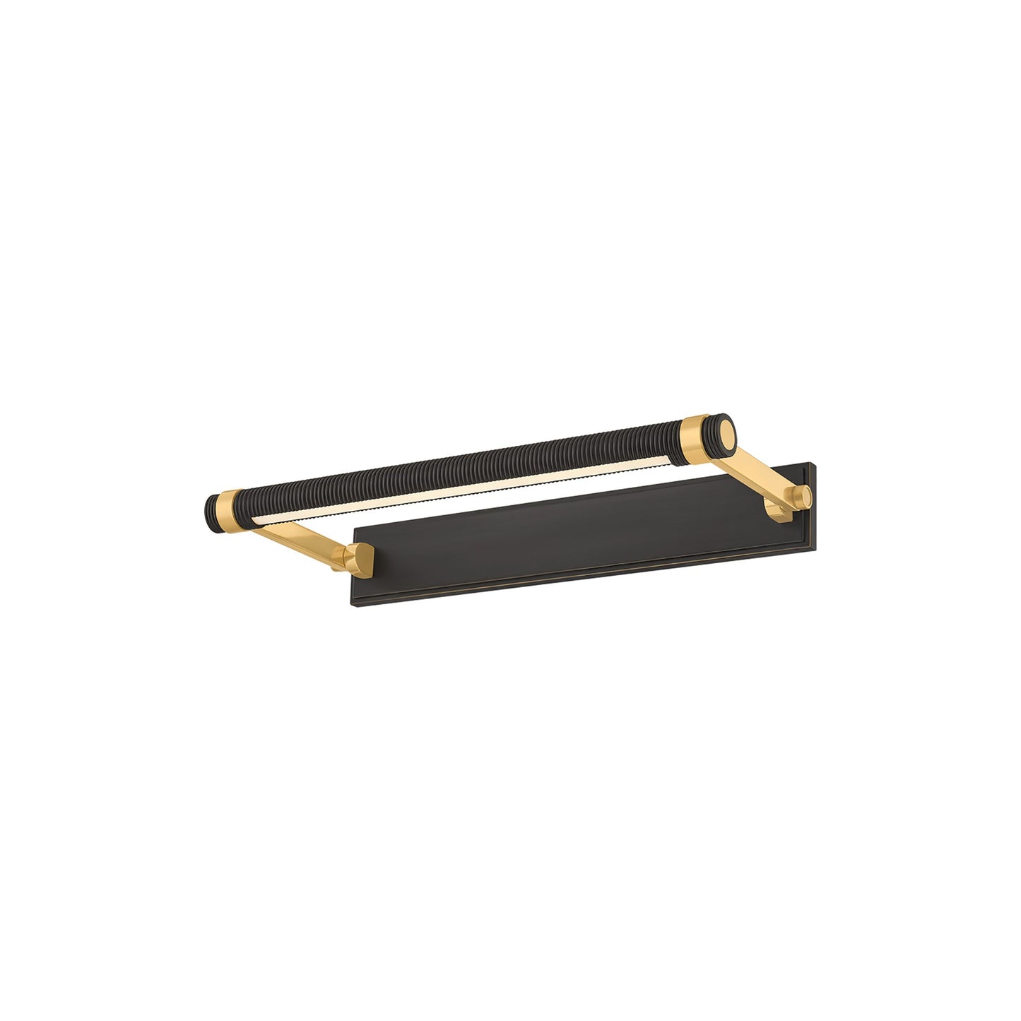 Duell LED Picture Light in Aged Brass/Distressed Bronze (18-Inch).