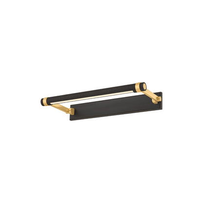Duell LED Picture Light in Aged Brass/Distressed Bronze (18-Inch).